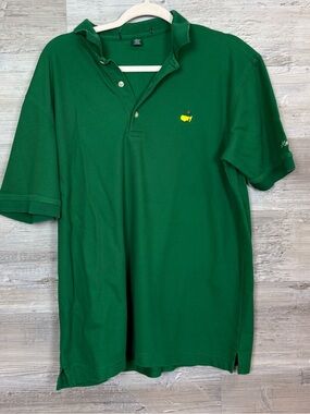 Official Masters Tournament Mens Medium Green Pima Cotton Golf Polo Shirt